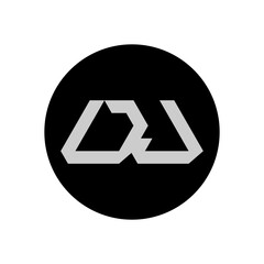 DJ Letter Logo Design With Simple style