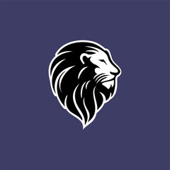 Lion Head logo, Vector Illustration, simple flat style for your company logo