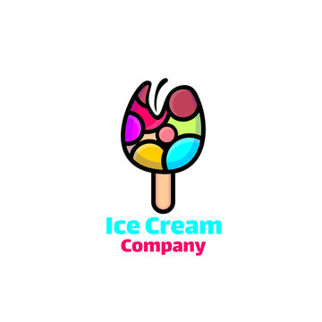 Catchy and colorful popsicle logo targeting the young audience 
who wants to have fun. The logo is suitable either for real food 
business or the entertainment one.