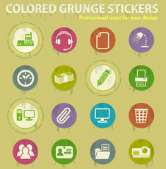 office colored grunge icons