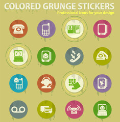Fototapeta premium Telephone colored grunge icons