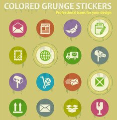 post service colored grunge icons