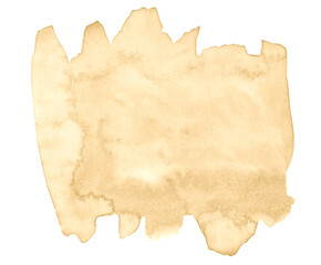 Beige watercolor, pastel background with clear borders and natural splashes. Sand color watercolor brush stains. Copy space.