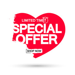 Special Offer, sale banner design template, discount tag, deal limited time only, vector illustration