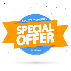 Special Offer, sale banner design template, discount tag, app icon, vector illustration