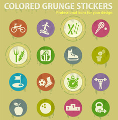 sport colored grunge icons