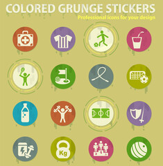 sport colored grunge icons