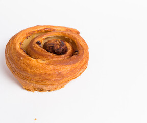 Isolated cinnamon roll on white background