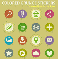 user interface colored grunge icons