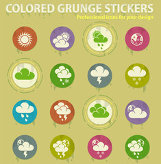 weather colored grunge icons