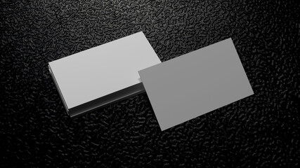 Blank business cards on black background