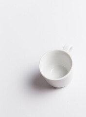 Empty coffee cup or coffee mug isolated on white background top view