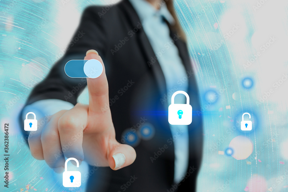 Poster graphics padlock for web data information security application system