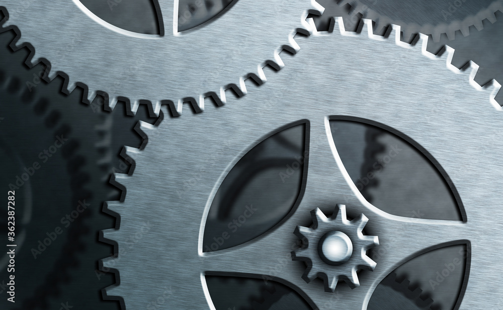 Poster system administrator control, gear configuration settings tools concept.