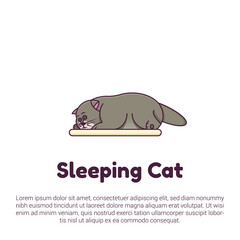 vector cat logo design with cute concept style illustrations for badges, emblems, icons, and sticker.