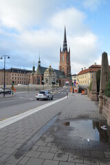 Obraz premium view of the old city church stockholm