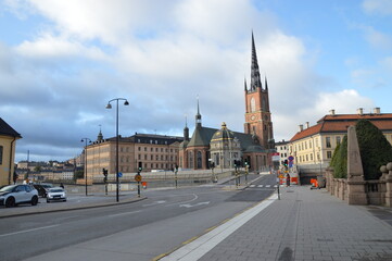 Obraz premium view of the old city church stockholm