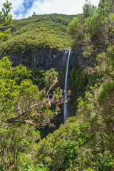 Madeira mountain waterfall