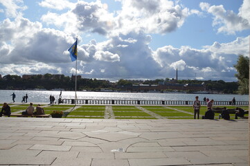 old town hall stockholm flags