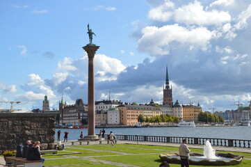 view of an old town hall stockholm monument