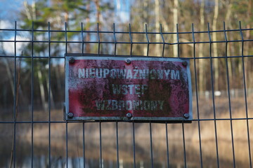 Polish no admission sign