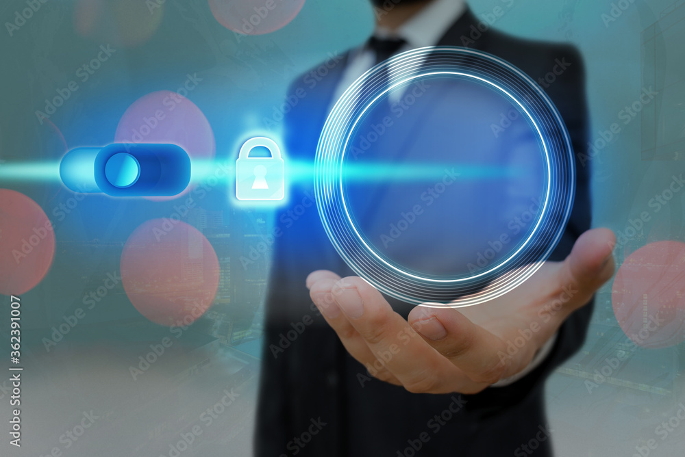 Poster graphics padlock for web data information security application system