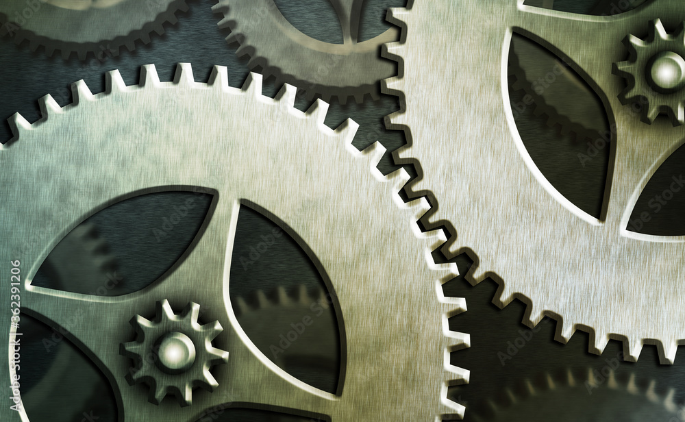 Poster system administrator control, gear configuration settings tools concept.