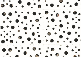 White abstract pattern of random sized dots