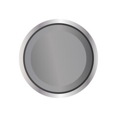 Realistic round button. Metal button isolated on a white background. Vector.