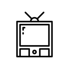 line style icon of tv isolated on white background. EPS 10 