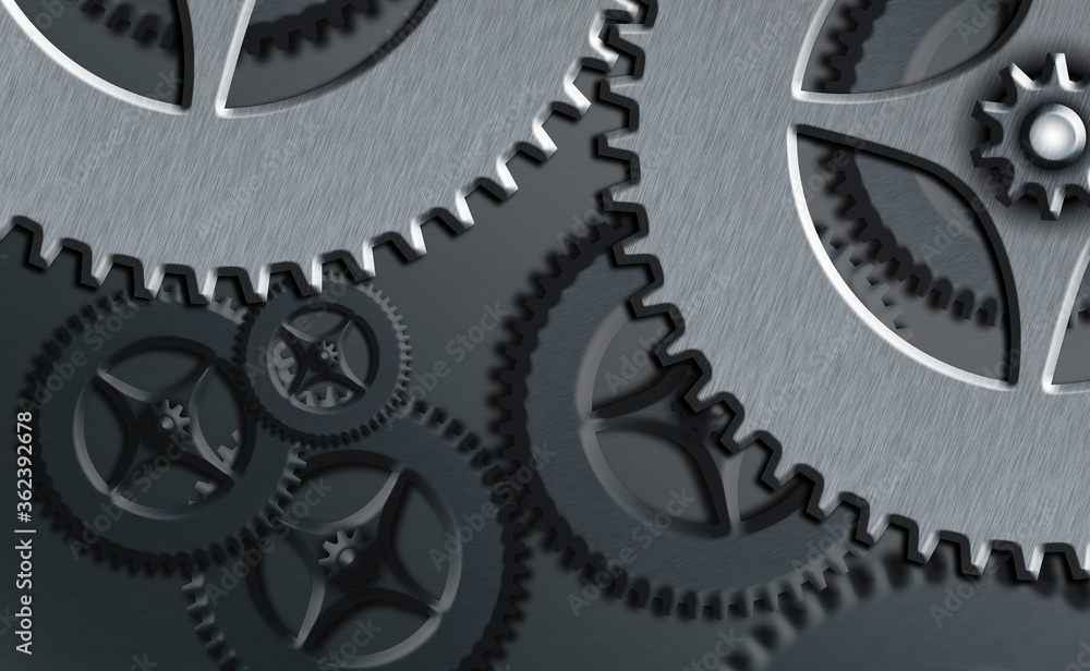 Poster system administrator control, gear configuration settings tools concept.