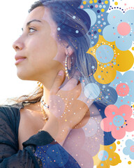 Portrait combined with a digital illustration