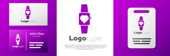 Logotype Smartwatch icon isolated on white background. Logo design template element. Vector.
