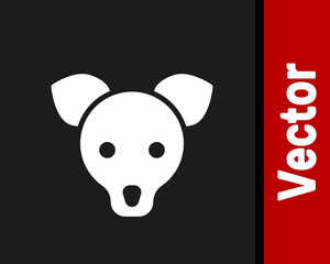 White Dog icon isolated on black background. Vector.