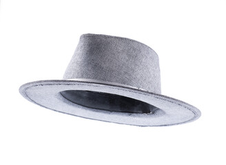 white straw hat isolated on white background
