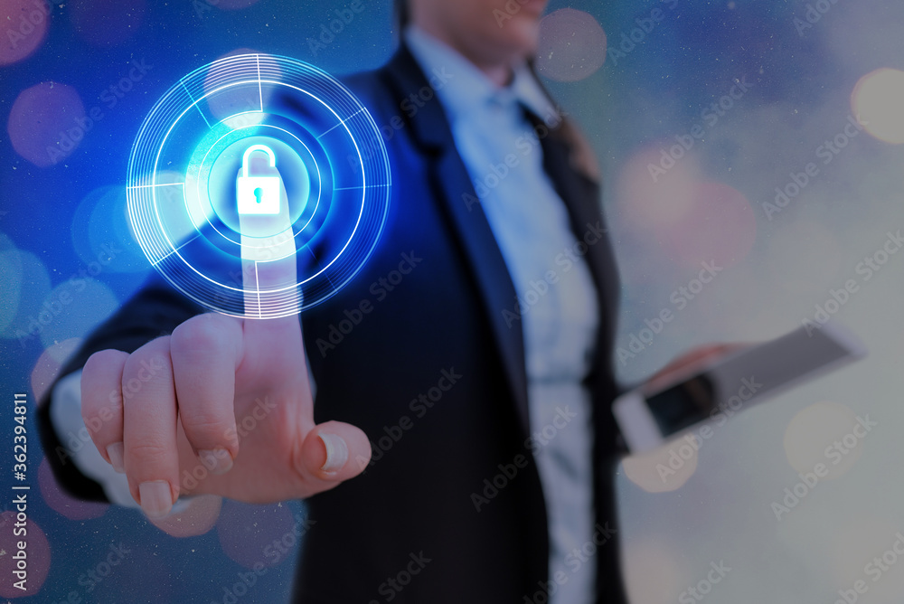Poster graphics padlock for web data information security application system