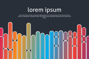 Geometric background with colorful forms. Dynamic shapes composition. Minimal design, clear and simple. Business vector illustration. 