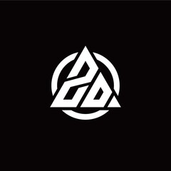 Z O initial triangle logo with circle elements - obrazy, fototapety, plakaty