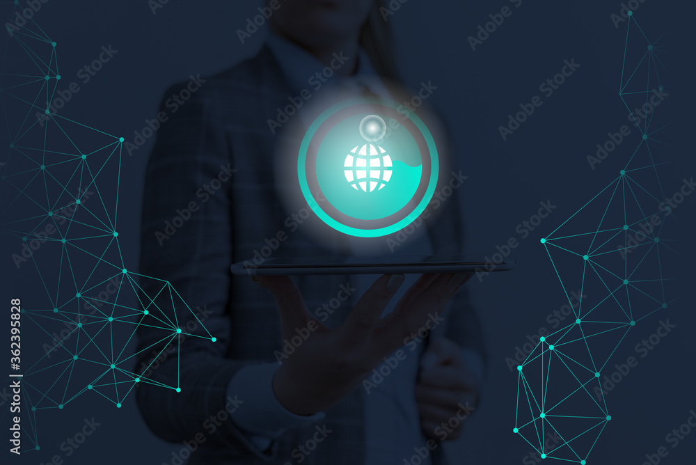 Poster web search digital information futuristic technology network connection