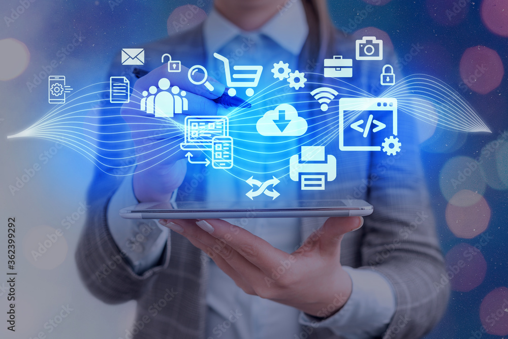 Poster information digital technology network connection infographic elements icon