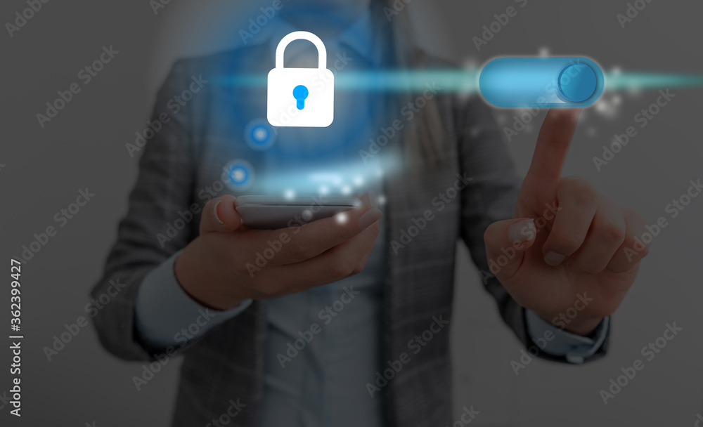 Poster graphics padlock for web data information security application system