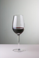 Glass of deep red wine