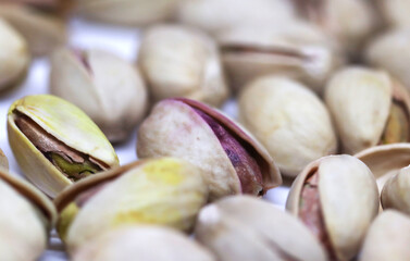 Salted Pistachios close up shot 