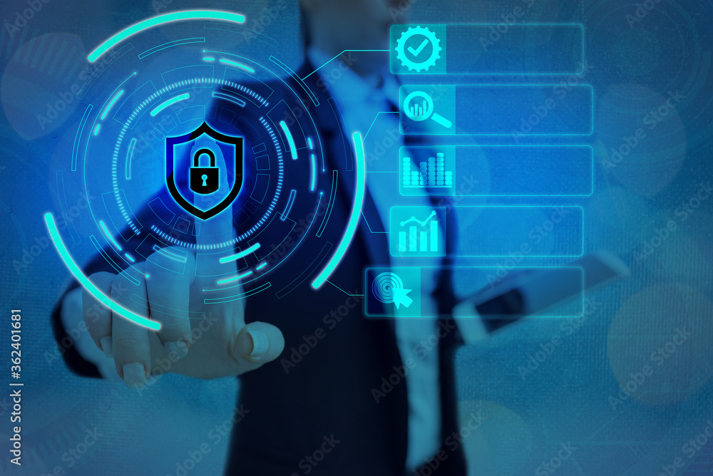 Aufkleber graphics padlock for web data information security application system