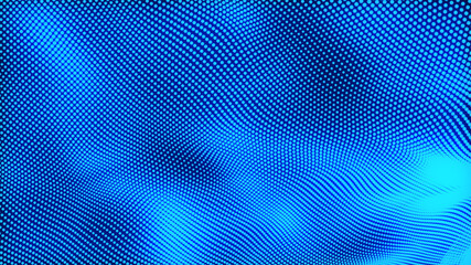 Dot white blue wave light screen gradient texture background. Abstract  technology big data digital background. 3d rendering.