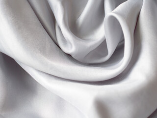 Plakat Smooth elegant grey silver silk or satin texture can use as background. silver fabric texture close up