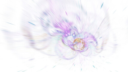 Obraz premium Abstract orange and violet blurred neon rays. Holiday background with fantastic light effect. Digital fractal art. 3d rendering.