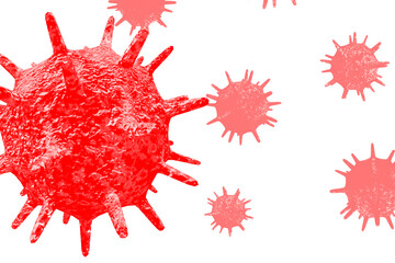 Coronavirus 2019 COVID-19 biology isolated on white graphic background. 3D illustration