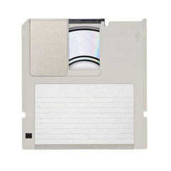 Magneto-optical drive disk or diskette isolated on white