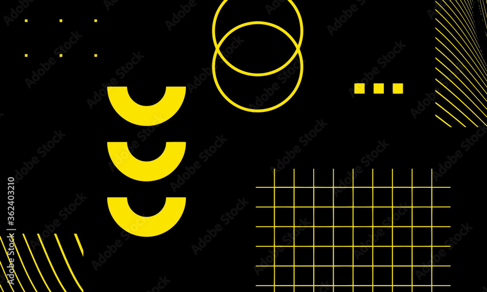 Poster background design with unique shape composition. black background for text design, poster, print, ba